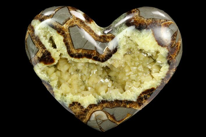 Polished Utah Septarian Heart - Beautiful Crystals #123858